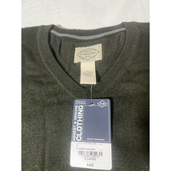 NWT St. John's Bay Forest Eclipse Long Sleeve V Neck Sweater Men's Size XL - Picture 10 of 10